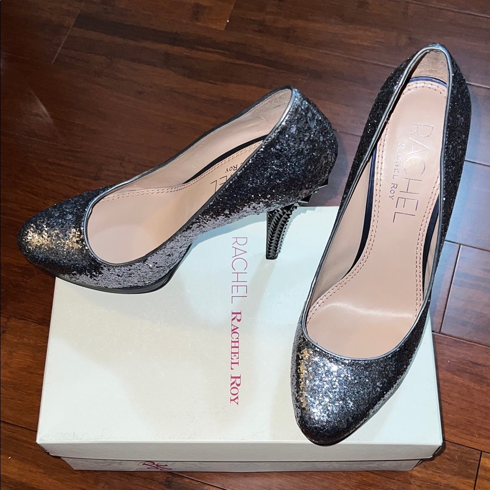 RACHEL Rachel Roy Sparkling Black Heels